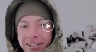 Бойцы и зима в Украине