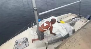 A man survived Hurricane Milton while in a boat tied to the shore