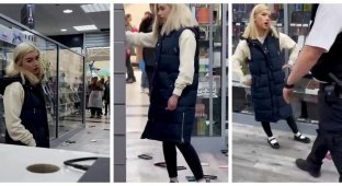 The girl caused a row in the store after refusing to return the goods (7 photos + 1 video)