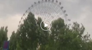 It's a little windy on the Ferris wheel