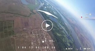 Ukrainian drone rams an enemy reconnaissance UAV Supercam S350 in the sky over the Kherson region