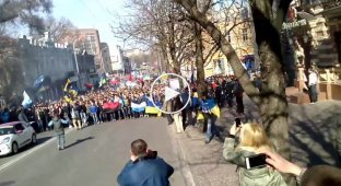 Совместный марш болельщиков Днепра и Динамо (майдан)