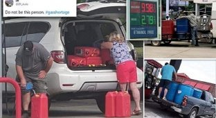Американцы в панике скупают бензин (22 фото)