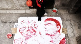 Картина, нарисованная баскетбольным мячом (6 фото)
