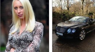 Девушка оставила Bentley на автомойке (4 фото)