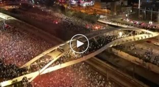 The scale of the huge protests in Israel can be seen in the footage