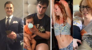 “Relaxed”: parents showed their photos before and after the birth of children (24 photos)