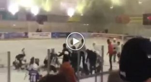 Массовая драка на хоккейном матче во Владикавказе