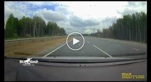 Бабушка во Владимирской области попыталась пройти через трассу (мат)