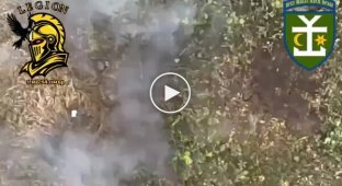A naked Russian invader with his legs torn off dies in a field