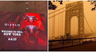 "Добро пожаловать в ад": Нью-Йорк накрыла жёлтая мгла (7 фото + 2 видео)