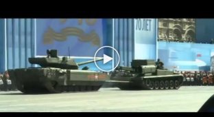 Заглохший танк Армата T-14 на репетиции парада