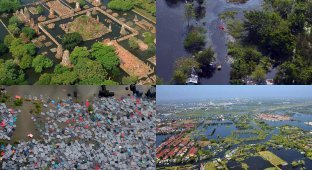 Наводнение в Тайланде Вид сверху (Часть 2) (21 фото)