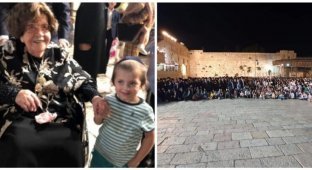 104-летняя бабушка собрала у Стены Плача в Иерусалиме 400 своих внуков и правнуков (3 фото)