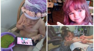 Татуировщица и альтернативщица разрешает своей двухлетней дочери красить волосы (15 фото)