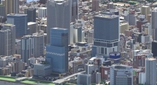 Японский геймер создаёт в Minecraft города, похожие на фотографии (8 фото + 1 видео)