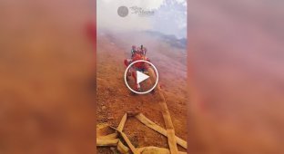 Робопес помогает тушить пожары