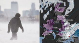Великобританию накрыл снежный шторм "Лариса" (6 фото)