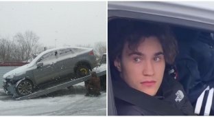 In Novosibirsk, the son of an ex-deputy ran a red light, hit a woman to death and fled the scene of an accident (4 photos + 4 videos)