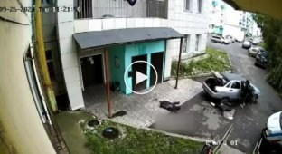 Strange escape from a building