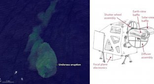 Спутник NASA заснял извержение подводного вулкана Кавачи (1 фото)