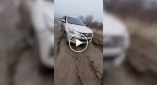 There is no war, and the road is gone. The road disappeared in the Volgograd region