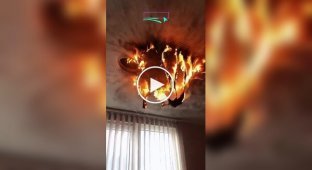 Как горят натяжные потолки