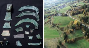 Bronze Age treasure discovered at the site of Roman battles in the Swiss Alps (5 photos)