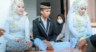 In Indonesia, second wives are found in a harem through an application (5 photos + 1 video)