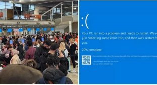 The failure of Windows systems disrupted the work of airports and large companies around the world (6 photos + 1 video)