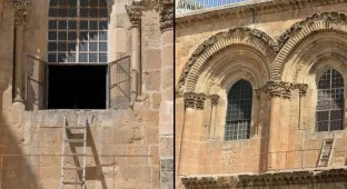 Как деревянная лестница стала символом статус-кво в Храме Гроба Господня в Иерусалиме (4 фото)