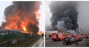 В Гамбурге произошёл пожар на складе с химическими веществами (3 фото + 2 видео)