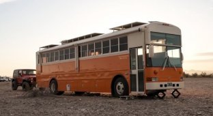 A married couple transformed a school bus for eight thousand dollars (4 photos)