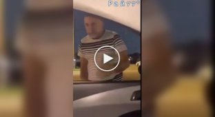 The showdown between motorists ended with the driver chasing a van.