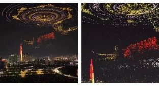 Впечатляющее шоу с участием 10 тысяч дронов (1 фото + 2 видео)