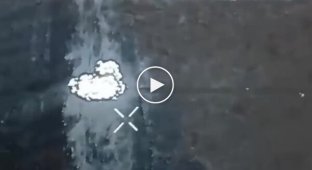 Enemy attack aircraft on MTLB took off into the air after hitting an anti-tank mine