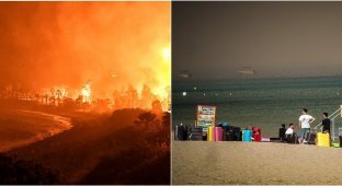 Более 30 тысяч человек эвакуируют с острова Родос из-за лестных пожаров (4 фото + 4 видео)