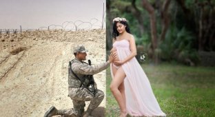 Трогательный снимок беременной и ее мужа-военного (7 фото)