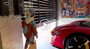 A five-year-old child got behind the wheel of a Ferrari and parked it in the garage