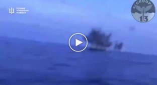 Ukrainian kamikaze strikes on the water destroyed two Russian coast guard boats of the KS-701 Tuna project in Crimea