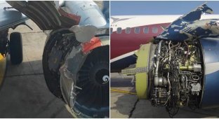 В Нигерии Boeing 737 лишился обшивки двигателя прямо в полете (2 фото + 2 видео)