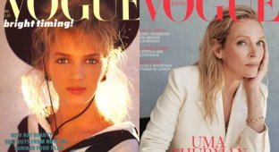 Ума Турман: от первой обложки Vogue в 15 лет до возвращения через 40 лет (16 фото)