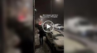Молдавский курьер против гололеда