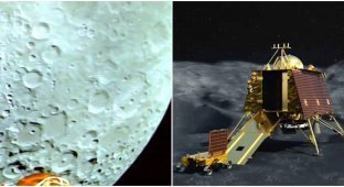 Индийское космическое агентство показало первые кадры Луны, сделанные аппаратом "Чандраян-3" (2 фото + 1 видео)