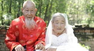После 80 лет совместной жизни супружеская пара наконец-то сделала свадебную фотосессию (7 фото)