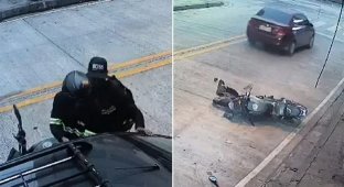 В Эквадоре автомобилист сбил воров (6 фото + 1 видео)
