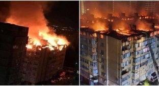 В Краснодаре сгорело 90 квартир в восьмиэтажном самострое (4 фото + 2 видео)