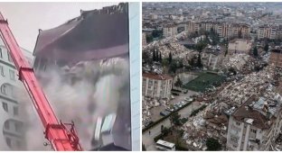 Another earthquake collapsed the house on Turkish TV channel live (2 photos + 7 videos)