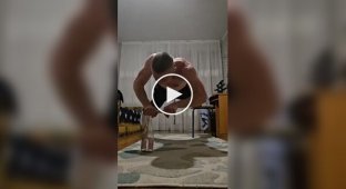 An unusual and difficult type of push-up