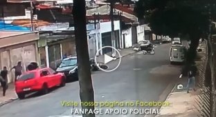 Неудачное ограбление полицейского в Бразилии